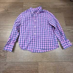 Men's Pink and Blue Checkered Shirt